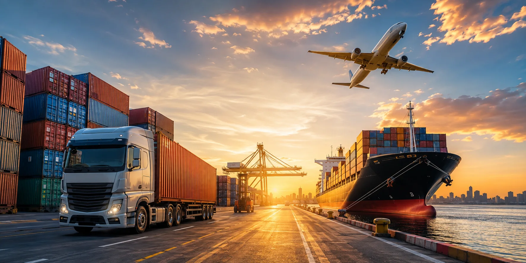 Air-freight terminal with palletised Brazilian produce cargo bound for the United States