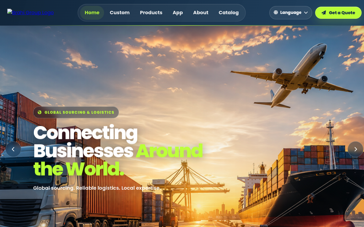 Brahi Group homepage preview