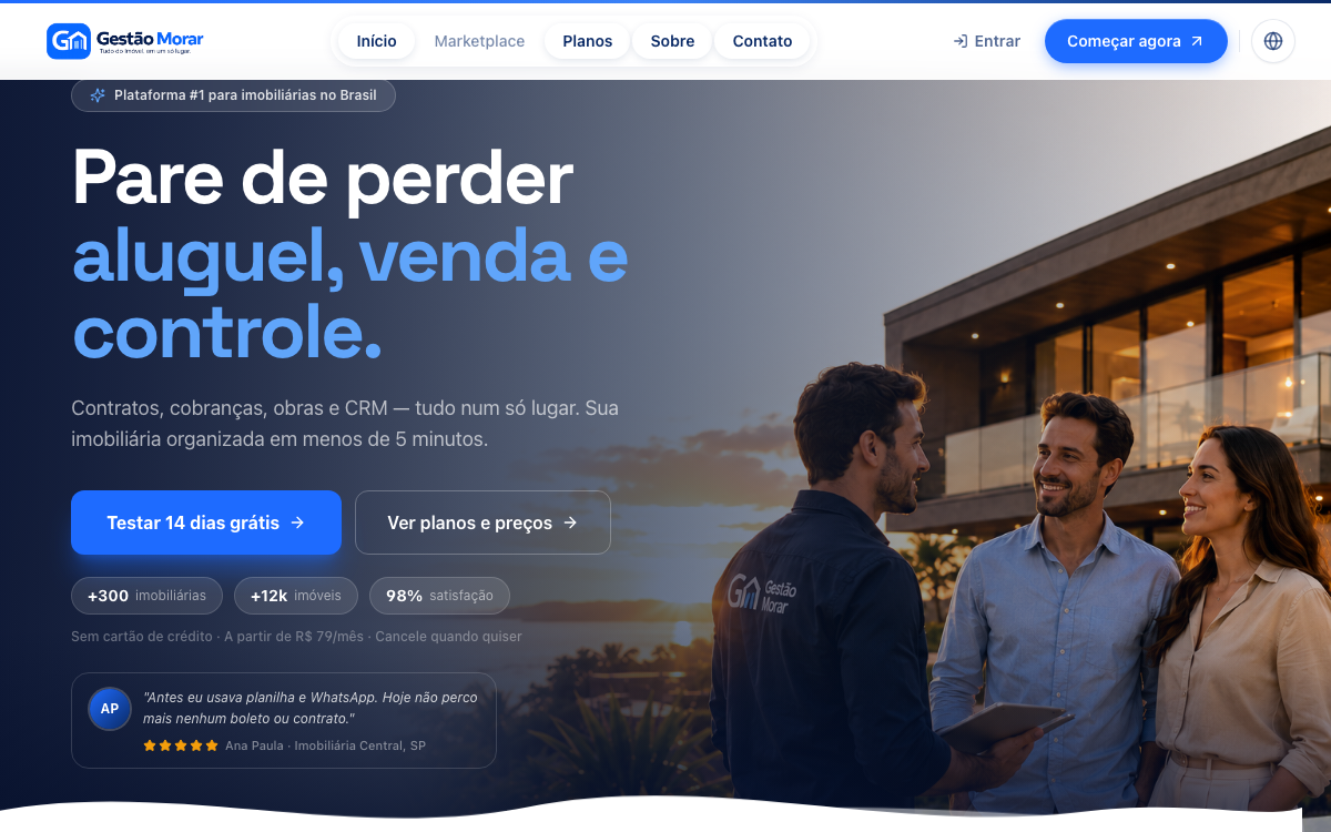 Gestão Morar homepage preview