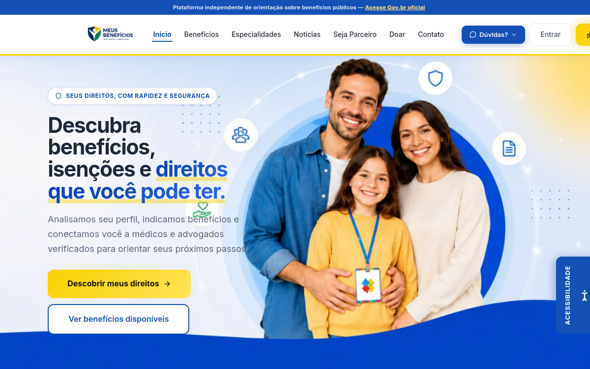 Meus Benefícios homepage preview