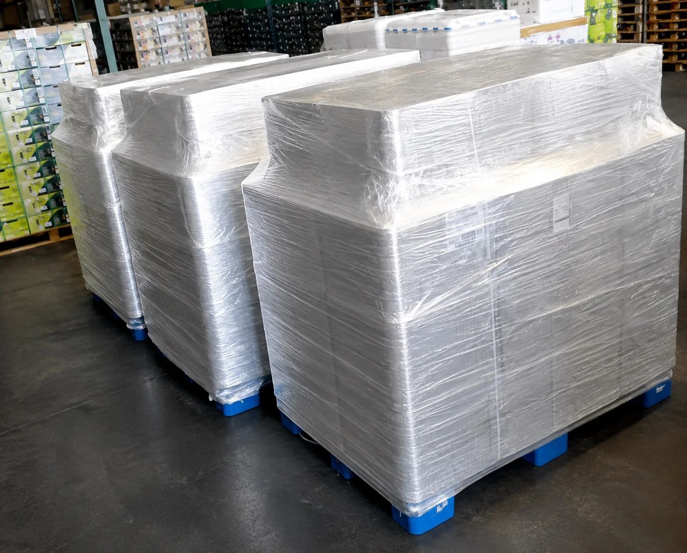 Insulated seafood pallets ready for export coordination