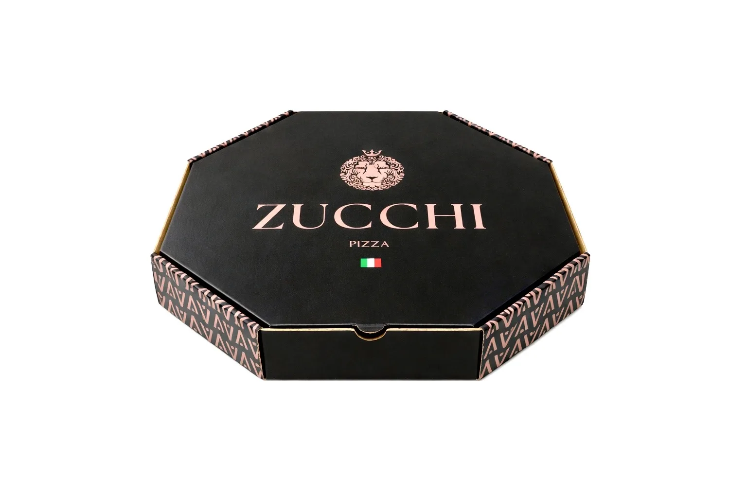 Corrugated cardboard pizza boxes in multiple sizes