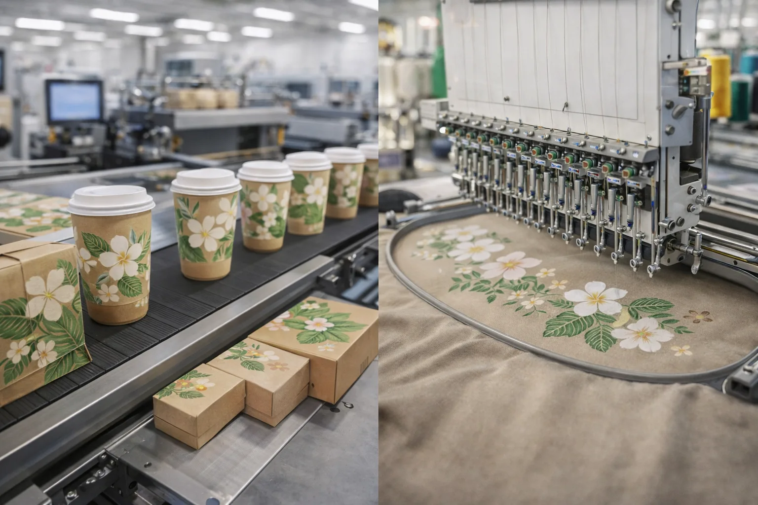 Branded foodservice packaging in production